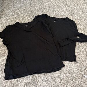 girlfriend collective Black Crew Neck Tees - L and XL